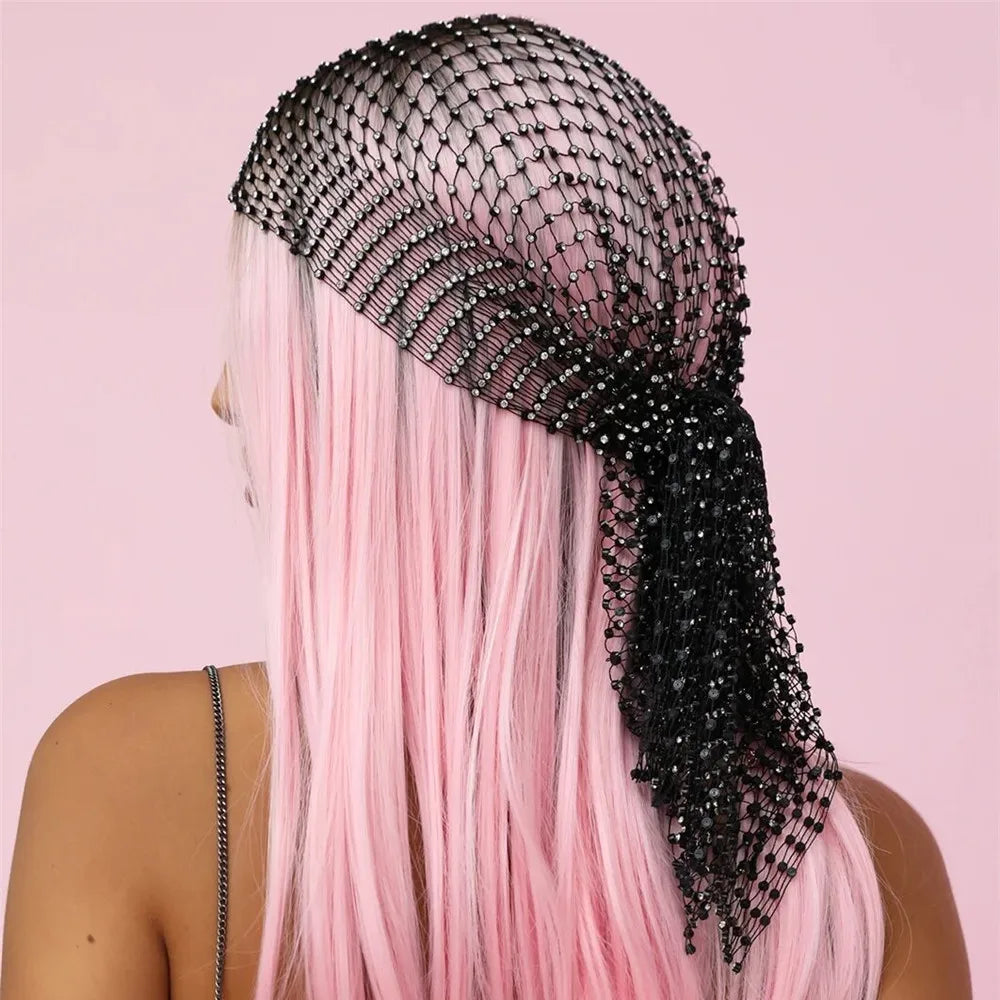 Mesh Rhinestone Turban