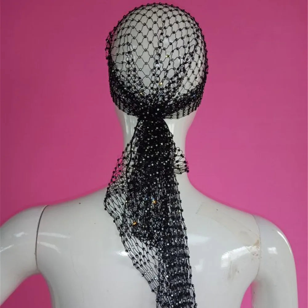 Mesh Rhinestone Turban